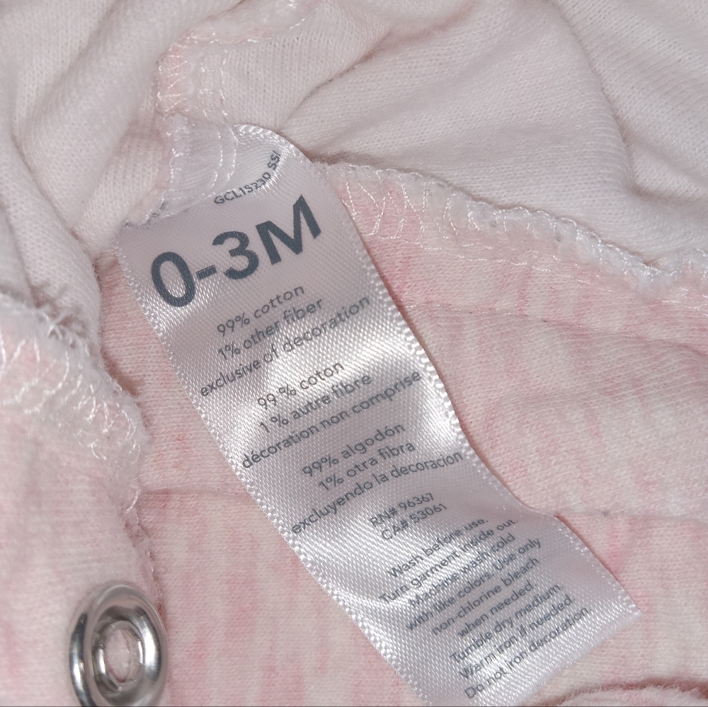 5 for $10 Oshkosh Heather Pink Longsleeve Jumper Footless Bodysuit 0-3M - Picture 3 of 5